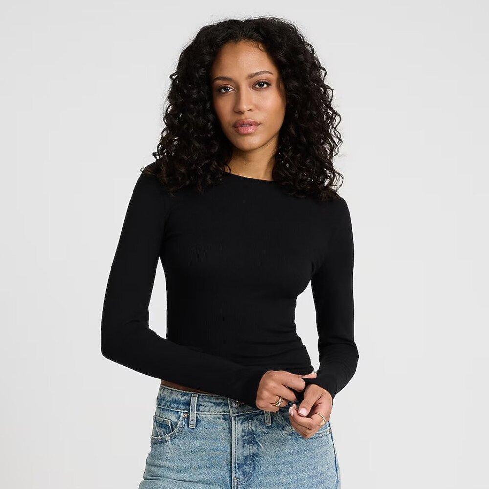 Brand New Express Essential Crew Neck Long Sleeve Tee XS